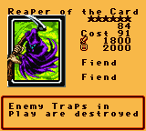 Reaper of the Card — Effect Monster (Fiend) [Fiend] — Level 6 — Cost 91 — ATK 1800 / DEF 2000 — Enemy Traps in    play are destroyed