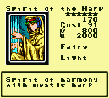 Spirit of the Harp — Monster (Fairy) [Light] — Level 6 — Cost 91 — ATK 800 / DEF 2000 — Spirit of harmony with mystic harp