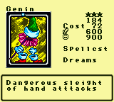 Genin — Monster (Spellcst) [Dreams] — Level 3 — Cost 72 — ATK 600 / DEF 900 — Dangerous sleight of hand atttacks