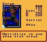 Doron — Effect Monster (Warrior) [Aqua] — Level 3 — Cost 72 — ATK 900 / DEF 500 — Multiplies in own open play areas