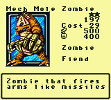 Mech Mole Zombie — Monster (Zombie) [Fiend] — Level 2 — Cost 29 — ATK 500 / DEF 400 — Zombie that fires arms like missiles