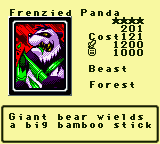 Frenzied Panda — Monster (Beast) [Forest] — Level 4 — Cost 121 — ATK 1200 / DEF 1000 — Giant bear wields a big bamboo stick