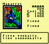 Mabarrel — Monster (Fiend) [Fiend] — Level 5 — Cost 26 — ATK 1700 / DEF 1400 — Fires eyeballs    like cannonballs