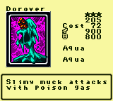 Dorover — Monster (Aqua) [Aqua] — Level 3 — Cost 72 — ATK 900 / DEF 800 — Slimy muck attacks with poison gas