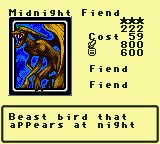 Midnight Fiend — Monster (Fiend) [Fiend] — Level 3 — Cost 59 — ATK 800 / DEF 600 — Beast bird that   appears at night