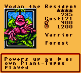 Wodan the Resident — Effect Monster (Warrior) [Forest] — Level 4 — Cost 121 — ATK 900 / DEF 1200 — Powers up by # of own Plant-Types played