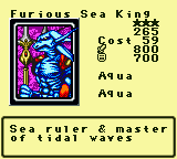 Furious Sea King — Monster (Aqua) [Aqua] — Level 3 — Cost 59 — ATK 800 / DEF 700 — Sea ruler & master of tidal waves