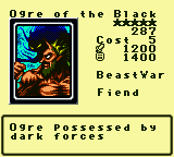 Ogre of the Black — Monster (BeastWar) [Fiend] — Level 5 — Cost 5 — ATK 1200 / DEF 1400 — Ogre possessed by dark forces