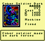 Cyber Soldier Dark — Monster (Machine) [Fiend] — Level 5 — Cost 5 — ATK 1400 / DEF 1200 — Cyber soldier made by dark forces