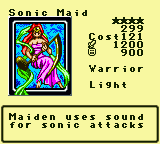 Sonic Maid — Monster (Warrior) [Light] — Level 4 — Cost 121 — ATK 1200 / DEF 900 — Maiden uses sound for sonic attacks