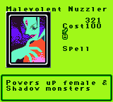 Malevolent Nuzzler — Magic (Spell) — Cost 100 — Powers up female & Shadow monsters