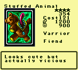 Stuffed Animal — Monster (Warrior) [Fiend] — Level 4 — Cost 121 — ATK 1200 / DEF 900 — Looks cute but    actually vicious