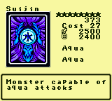 Suijin — Monster (Aqua) [Aqua] — Level 8 — Cost 27 — ATK 2500 / DEF 2400 — Monster capable of aqua attacks