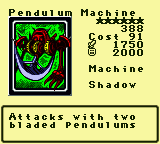 Pendulum Machine — Monster (Machine) [Shadow] — Level 6 — Cost 91 — ATK 1750 / DEF 2000 — Attacks with two  bladed pendulums