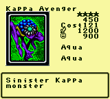 Kappa Avenger — Monster (Aqua) [Aqua] — Level 4 — Cost 121 — ATK 1200 / DEF 900 — Sinister Kappa    monster