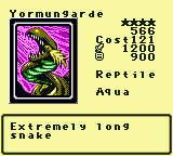 Yormungarde — Monster (Reptile) [Aqua] — Level 4 — Cost 121 — ATK 1200 / DEF 900 — Extremely long    snake