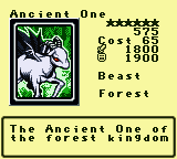 Ancient One — Monster (Beast) [Forest] — Level 6 — Cost 65 — ATK 1800 / DEF 1900 — The Ancient One of the forest kingdom