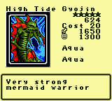 High Tide Gyojin — Monster (Aqua) [Aqua] — Level 5 — Cost 20 — ATK 1650 / DEF 1300 — Very strong       mermaid warrior