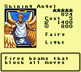 Shining Angel — Monster (Fairy) [Light] — Level 5 — Cost 5 — ATK 1400 / DEF 800 — Fires beams that block all moves