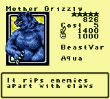 Mother Grizzly — Monster (BeastWar) [Aqua] — Level 5 — Cost 5 — ATK 1400 / DEF 1000 — It rips enemies apart with claws