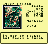 Cyber Falcon — Monster (Machine) [Wind] — Level 5 — Cost 5 — ATK 1400 / DEF 1200 — It may be light, but packs a punch