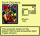 Dark Chimera — Monster (Demon) [Black-Kin] — Level 7 — Cost 2 — ATK 2100 / DEF 1900 — This monster dwells in the Demon-World and unleashes dark flame attacks.