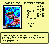 Yamata-no-Orochi Scroll — Monster (Dragon) [Wind-Kin] — Level 3 — Cost 72 — ATK 900 / DEF 300 — The dragon springs from the parchment to strike. Its defenses are paper thin.