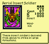 Aerial Insect Soldier — Monster (Insect) [Wind-Kin] — Level 3 — Cost 87 — ATK 1000 / DEF 800 — These insect soldiers descend from above to strike in large formations.