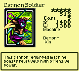 Cannon Soldier — Monster (Machine) [Demon-Kin] — Level 5 — Cost 5 — ATK 1400 / DEF 1300 — This cannon-equipped machine boasts relatively high offensive power.