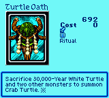 Turtle Oath — Ritual (Ritual) — Cost 0 — Sacrifice 30,000-Year White Turtle and two other monsters to summon Crab Turtle. ※