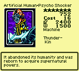 Artificial Human·Psycho Shocker — Monster (Machine) [Thunder-Kin] — Level 7 — Cost 16 — ATK 2400 / DEF 1500 — It abandoned its humanity and was reborn to acquire supernatural powers.