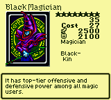 Black Magician — Monster (Magician) [Black-Kin] — Level 8 — Cost 27 — ATK 2500 / DEF 2100 — It has top-tier offensive and defensive power among all magic users.